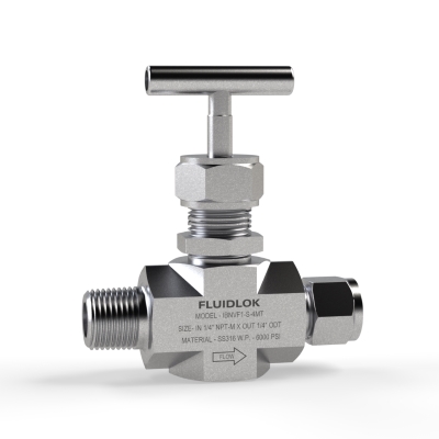 Integral Bonnet Needle Valve - NPT Male X FLUIDLOK Tube Fitting